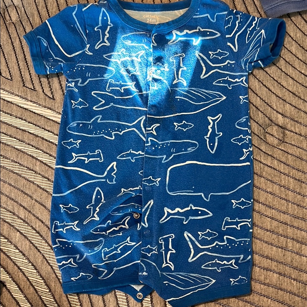 Carter's Blue and White Bodysuit One Piece